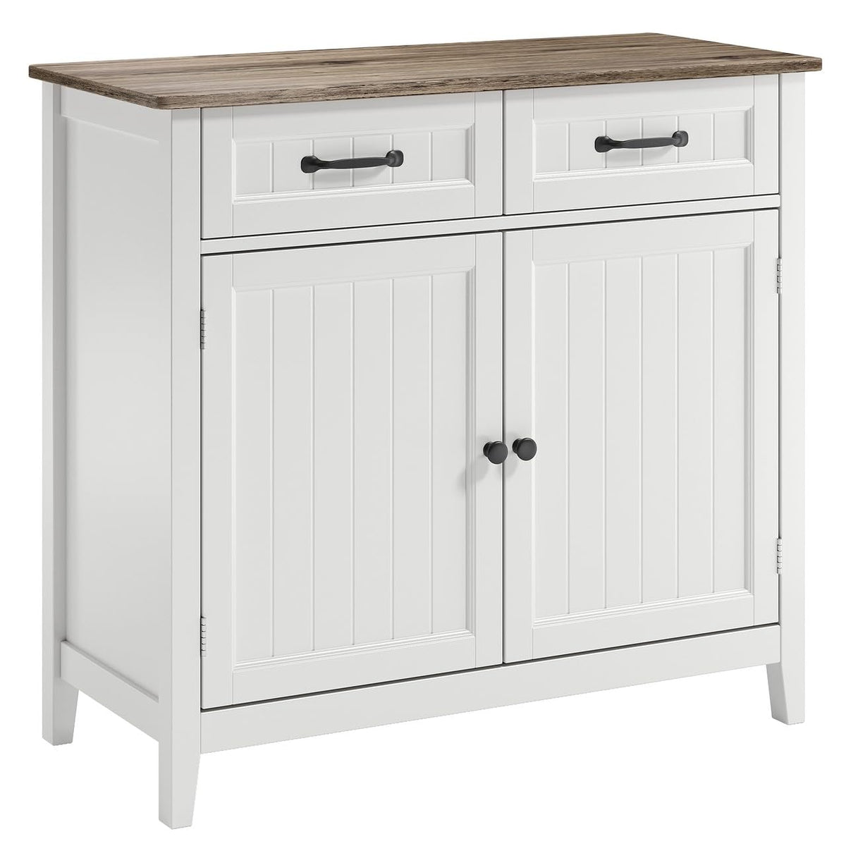 Bealife Kitchen Cabinet, Chest of Drawers with 2 Drawers and 2 Doors, Sideboard Kitchen Buffet with Worktops for Kitchen, Living Room, Hallway and Dining Room (Brown)