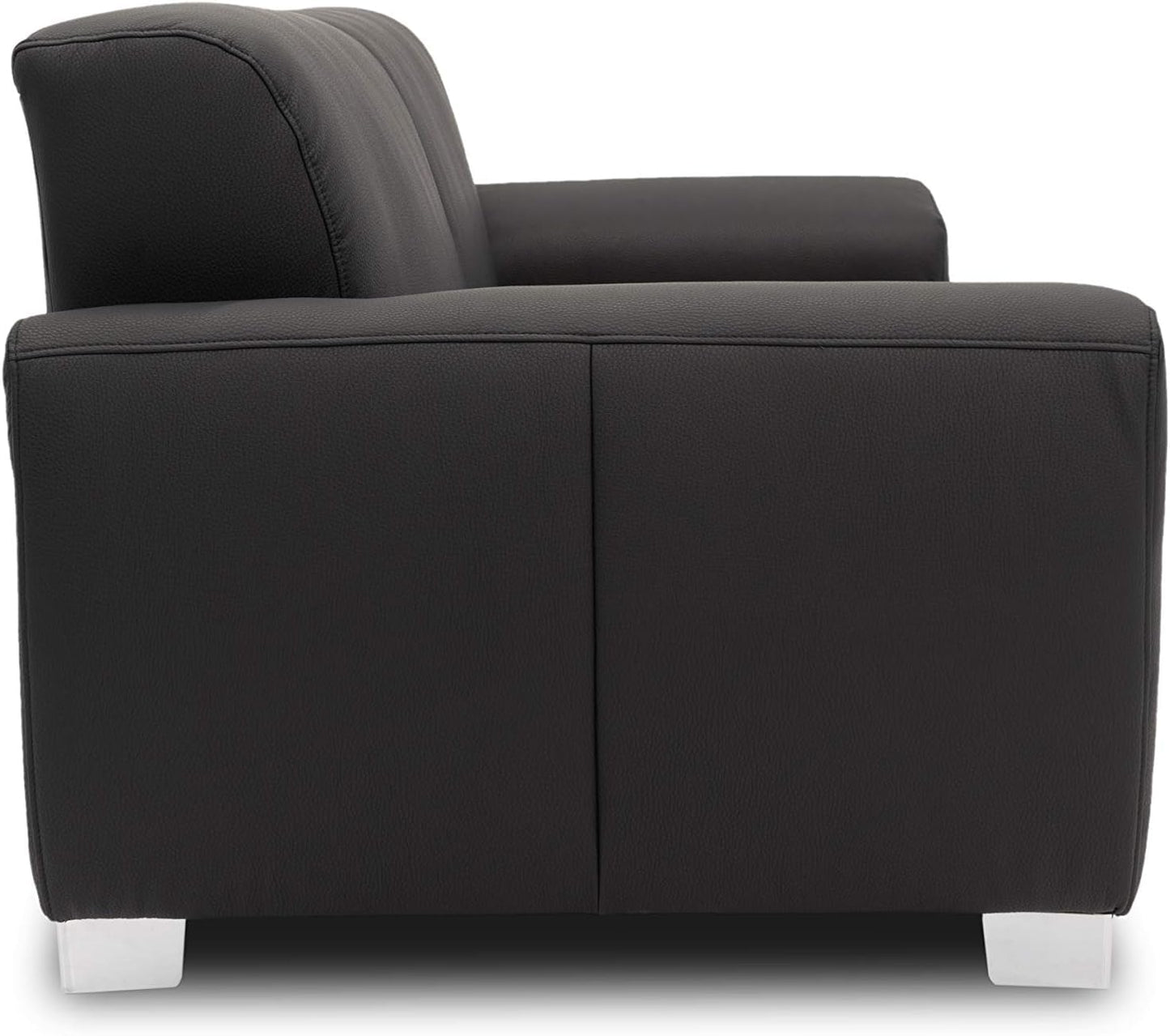 Domo Collection Ricardo Sofa, 3-Seater Couch, Set in Faux Leather, Black, 220 x 89 x 81 cm