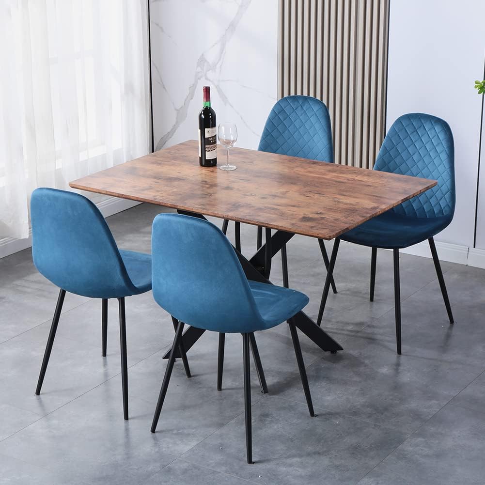 GOLDFAN Glas Esstisch Küchentisch Glastisch Silberne Metalltischbeine Moderner Stil Quadratischen Tisch für Büro Küche 110cm