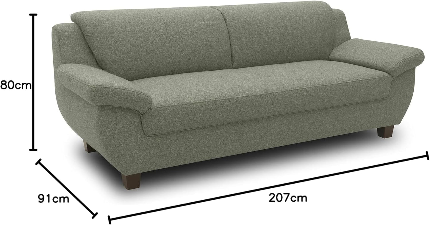DOMO. collection Panama 3-Seater Sofa 3-Seater Couch Set 3-2-1 Anthracite 207 cm