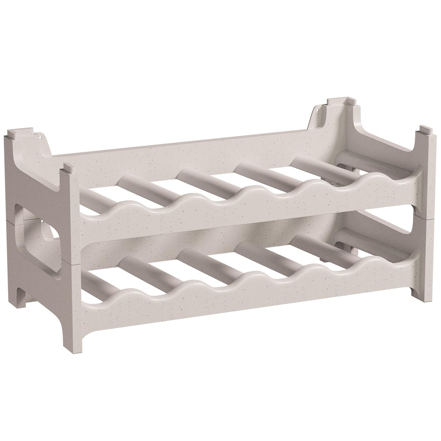 Artecsis Stackable Plastic Wine Rack for 48 Bottles, Sturdy Catering Quality Bottle Rack, Modular Expandable, Black