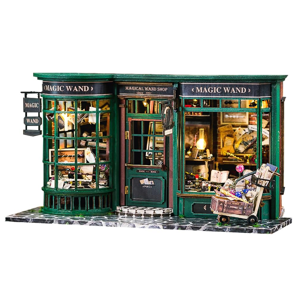 Endless Limit DIY Miniatur Haus Bausatz für Erwachsene,Puppenhaus Gewächshaus mit LED Licht,3D Puzzle Buchstütze aus Holz Modellbausatz Bastelset Bücherregal Deko Geschenken (Rose Garden Tea House)