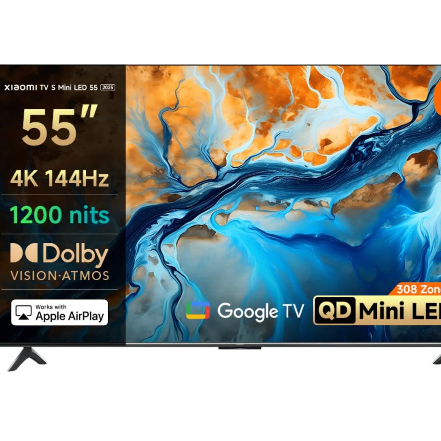 XIAOMI TV S Mini 55 2025, MiniLED, QLED, 55 Inch, Local Dimming, 1200nit
