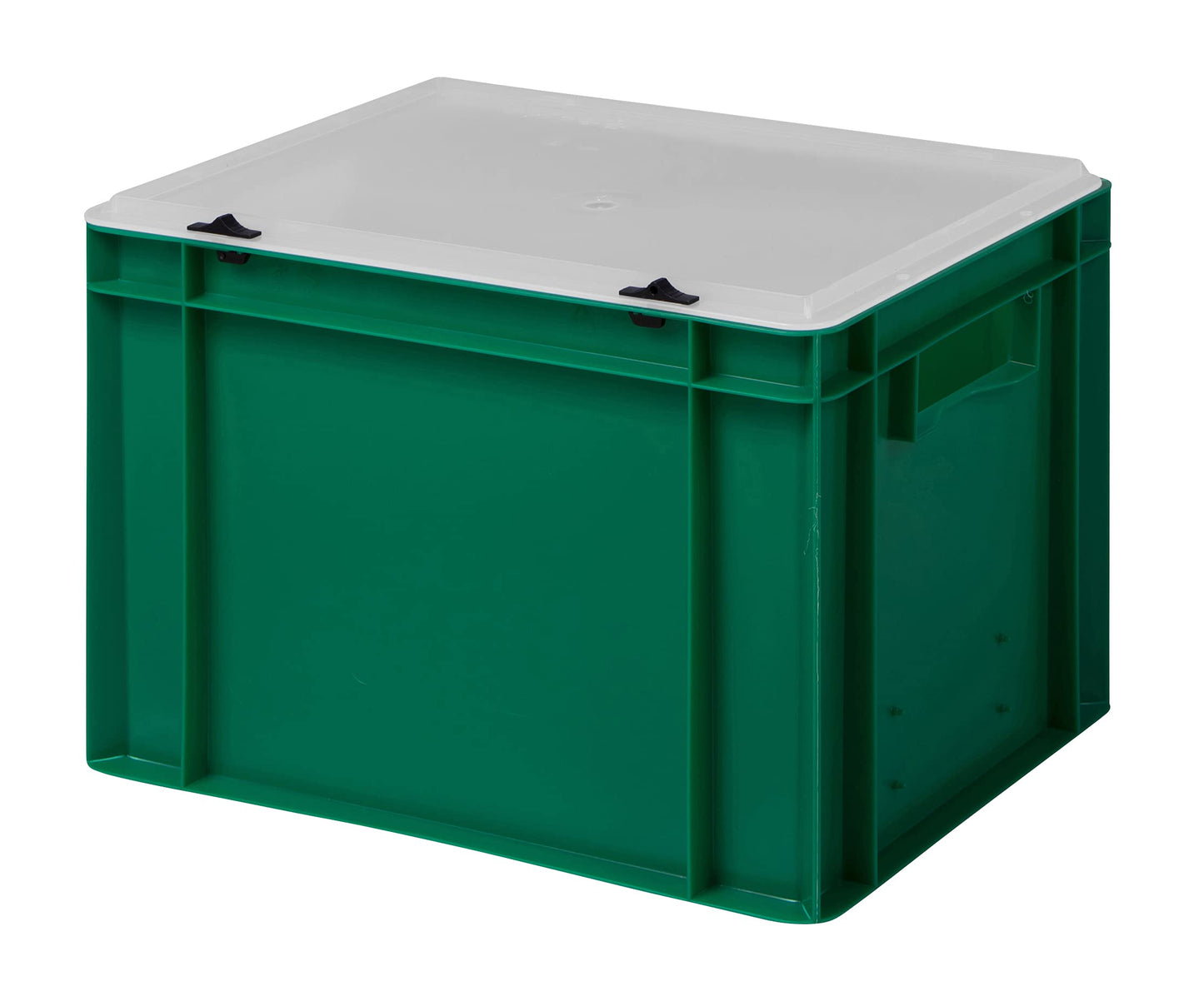 Design Eurobox Stacking Box Storage Container Plastic Box in 5 Colours and 16 Sizes with Transparent Lid (Matte) (Grey, 60 x 40 x 33 cm)
