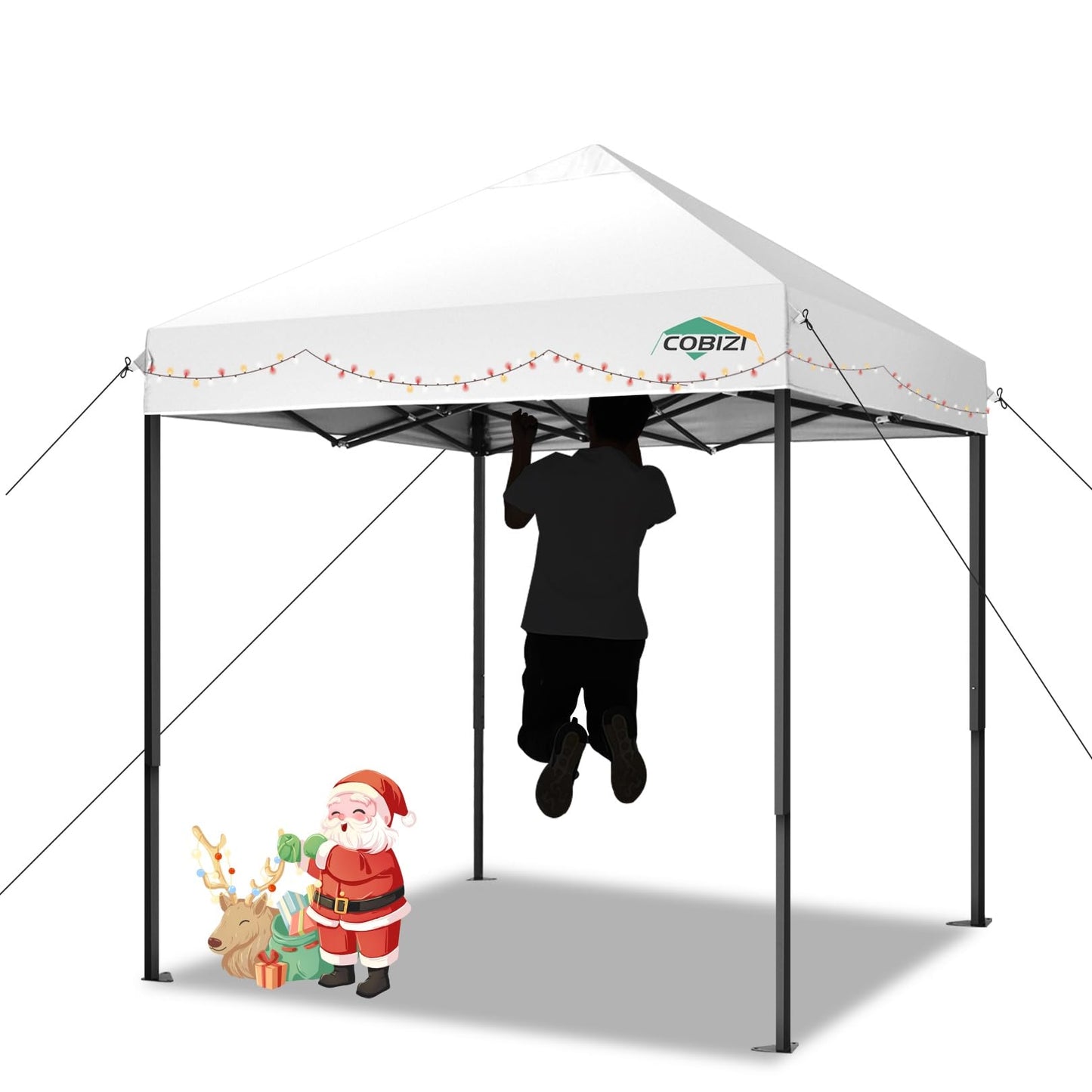 COBIZI Pavillon Faltpavillon 3x3 wasserdicht stabil Winterfest,Outdoor faltbar partyzelt，gartenpavillon mit 4 Seitenteilen und 4 Sandsack und Laufradtasche, Schwarz