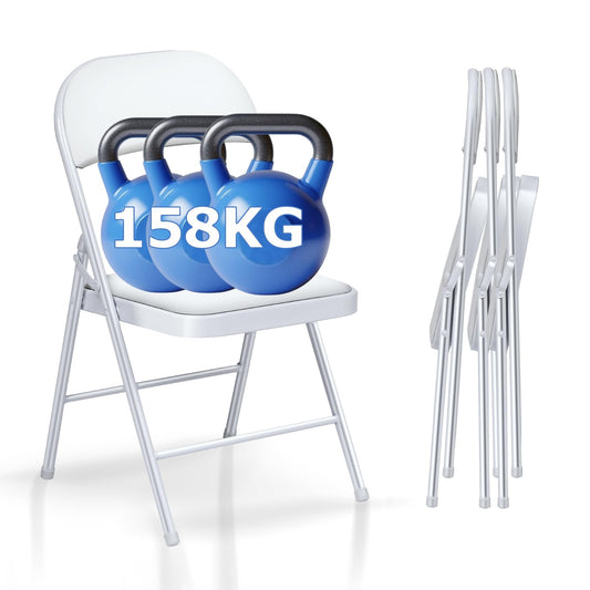 Asdsed Klappstuhl 4er Set, Klappstühle Gepolstert, Klappstuhl bis 158KG Gepolstert mit Starker Stahlrahmen, Faltbarer Klappstühle Platzsparender Schreibtischstuhl für Haus Büro Garten Balkon Party