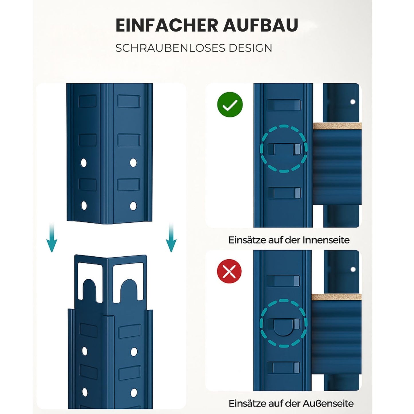 OfficeMarshal Double Pack Heavy Duty Shelves Black, 180 x 90 x 40 cm, Boltless Shelf, Storage Shelf, Standing Shelf, Plug-In System, Can be Assembled without Tools (Lakota)