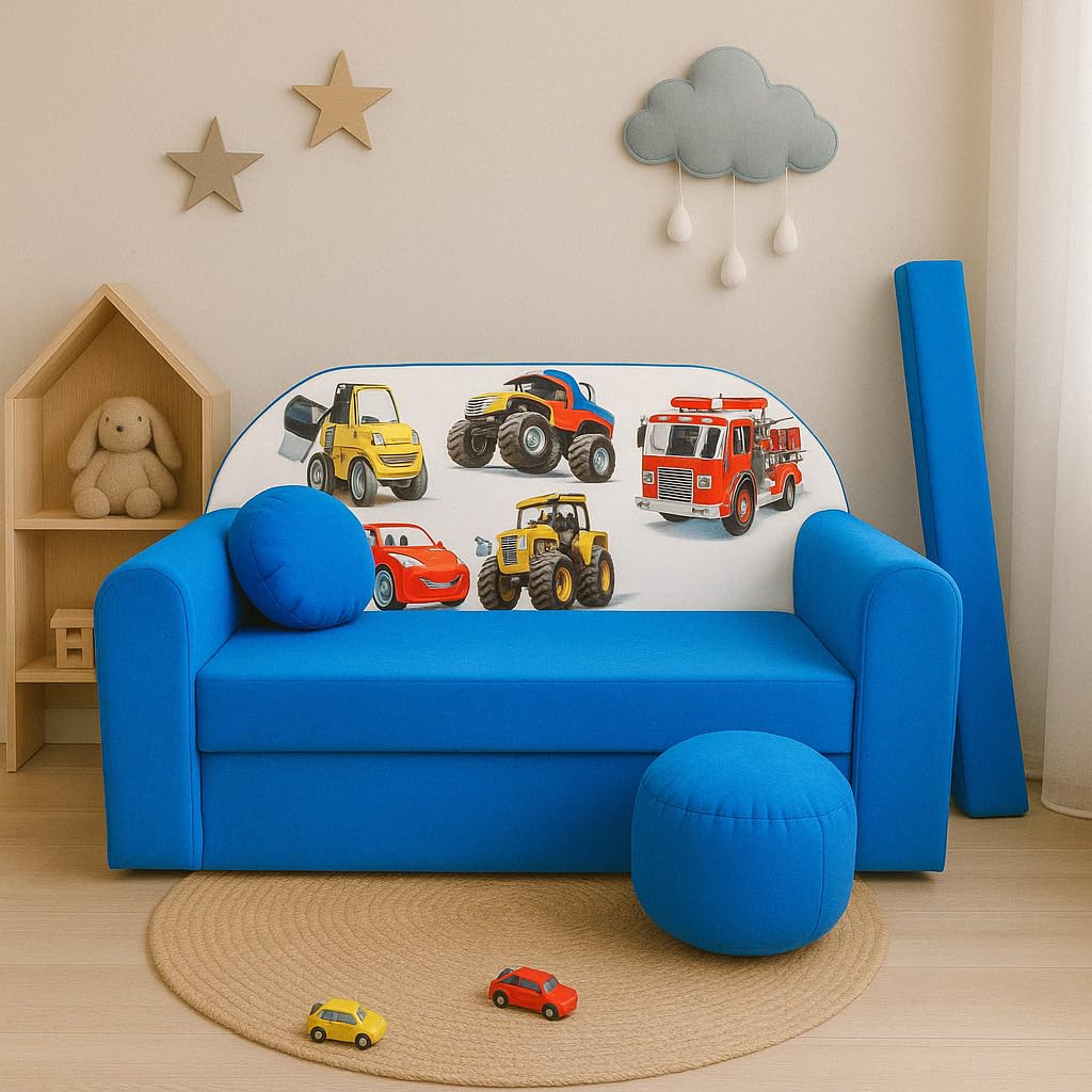 Children's Sofa with Sleep Function Foldable 3-in-1 Children's Sofa Play Sofa with Bed Function Girls Boys Bean Bag Mini Sofa Bed Children's Room Sleeping Chair (A39)