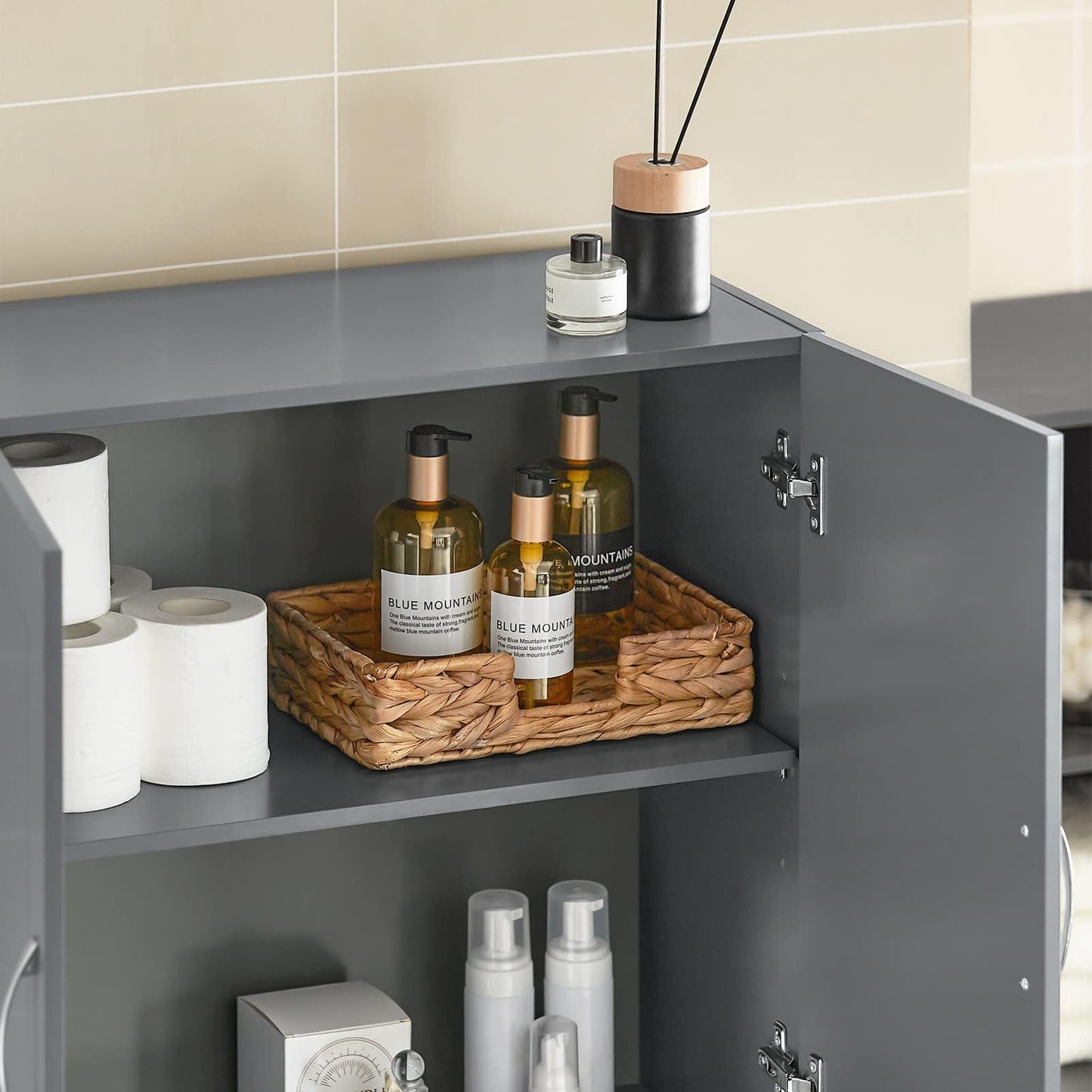 SoBuy® FRG231-W Wall Cupboard with Two Doors Bathroom Cupboard Kitchen Cabinet Medicine Cabinet White WHT Approx. 60 x 60 x 30 cm.