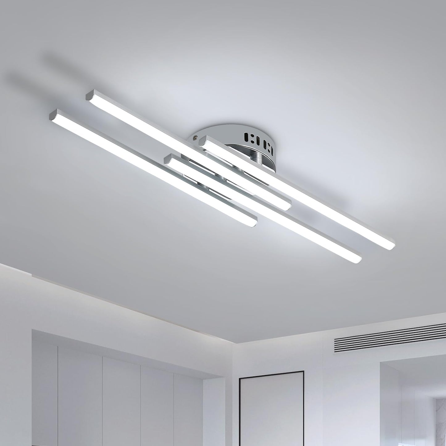 LED Ceiling Light, Kitchen Ceiling Light, Bedroom, 18 W 1620 LM Ceiling Light Living Room, 6500 K Cold White, 3 LEDs, Suitable for Bedroom, Dining Table, Hallway Lamp Ceiling, Balcony, Diameter 54 cm