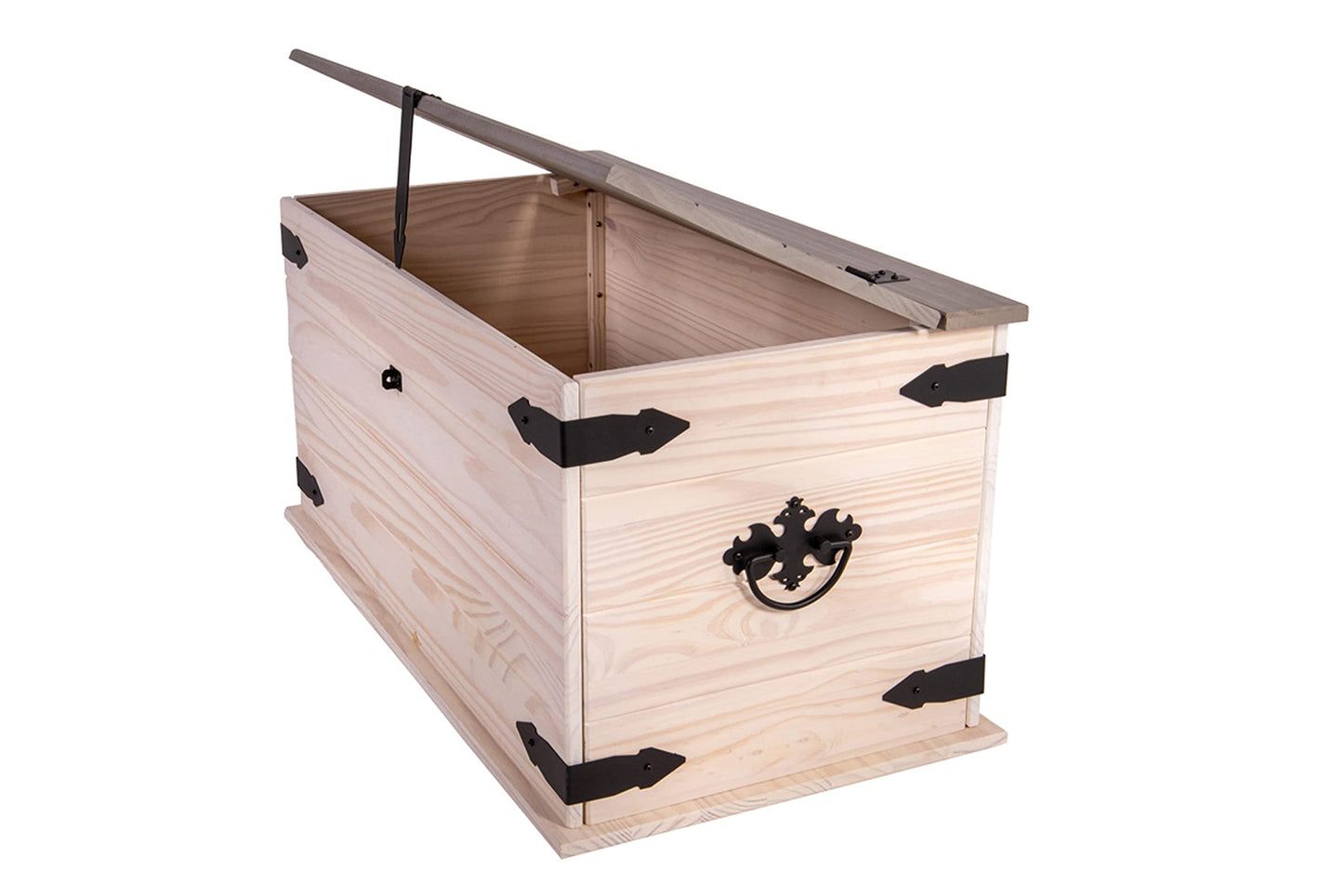 SAM Cancun Coffee Table Solid Pine Wood Side Table with Drawer White Varnished Honey Top Plate Black Metal Handle Mexico Furniture