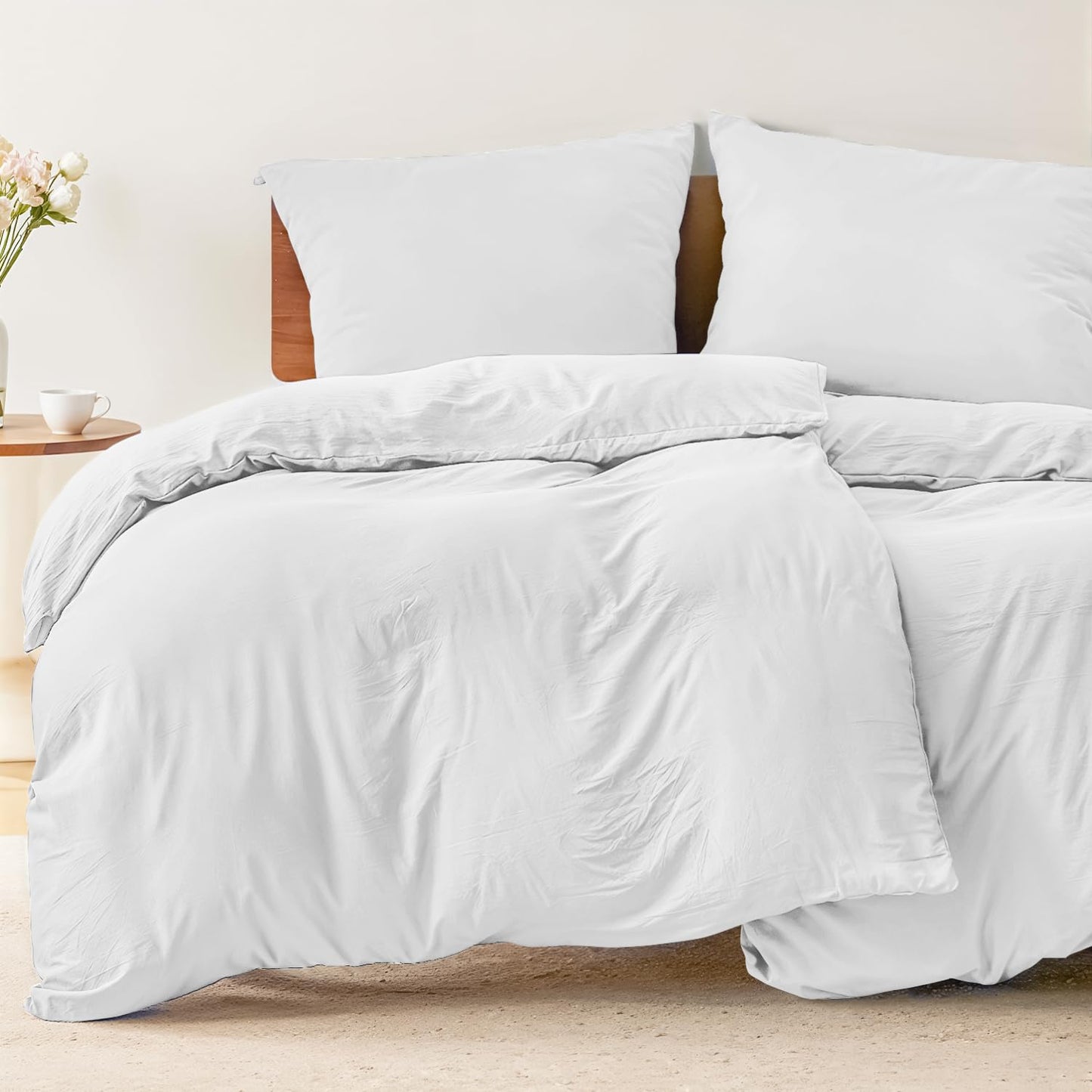 Dreamzie - Bed Linen 155 x 220 cm Set Green - Duvet Cover with 2 Pillowcases 80 x 80 cm - Soft and Easy Care Microfibre - Oeko-Tex