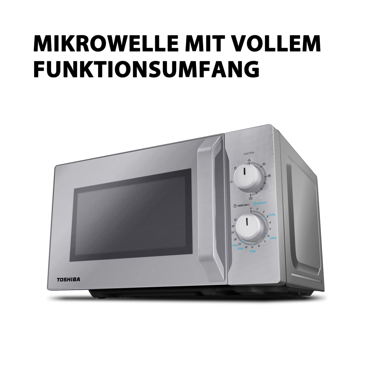 Toshiba MW2-MM20PF(BK) Microwave, Solo Microwave 20 l, 800 W, 5 Power Levels with Practical Defrost Function, LED Lighting in Interior, Black