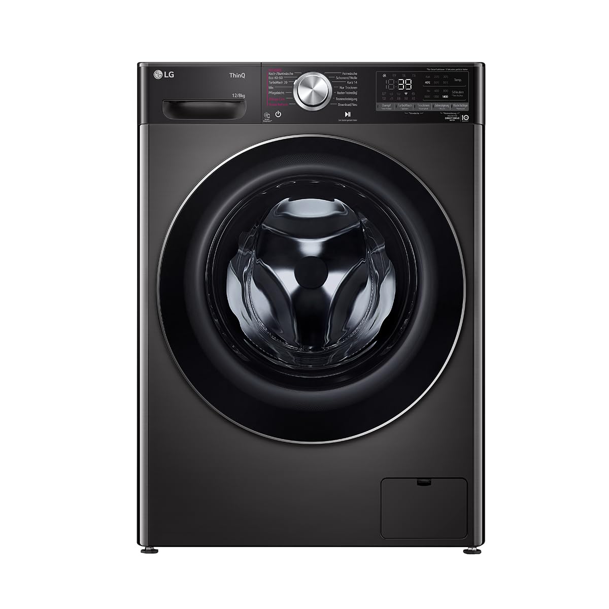 LG Electronics V7WD96H1A Washer Dryer with AI DD, 9 kg Wash, 6 kg Drying, 1400 rpm, Steam, TurboWash 360°, Feel-Good Drum, Wi-Fi Function, White