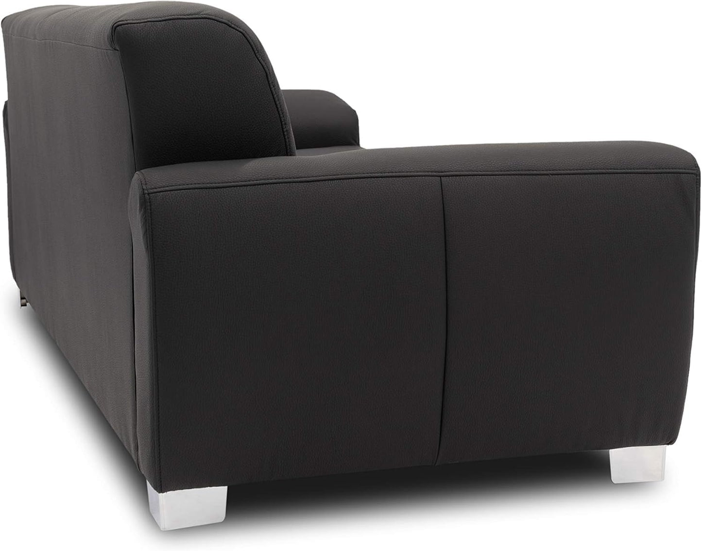 Domo Collection Ricardo Sofa, 3-Seater Couch, Set in Faux Leather, Black, 220 x 89 x 81 cm
