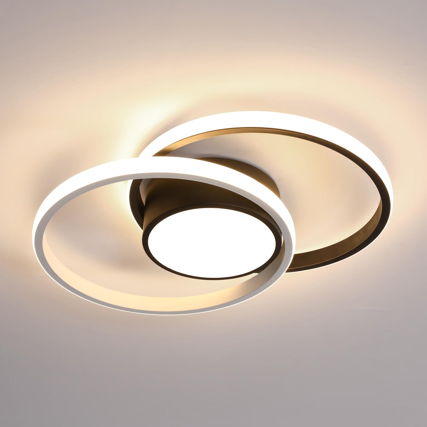 Comely LED Ceiling Lights, Pack of 2, 32 W, Round, 2350 lm, Modern, for Bedrooms, Bathrooms, Kitchens, Corridors, Balconies, 4500 K Neutral Light, Diameter 280 mm