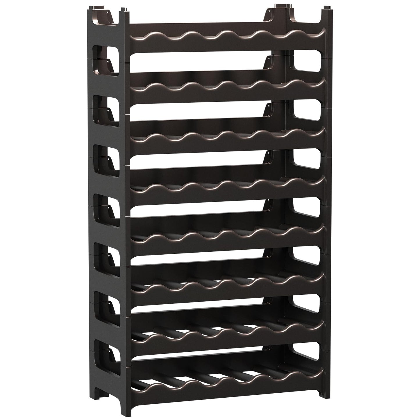 Artecsis Stackable Plastic Wine Rack for 48 Bottles, Sturdy Catering Quality Bottle Rack, Modular Expandable, Black