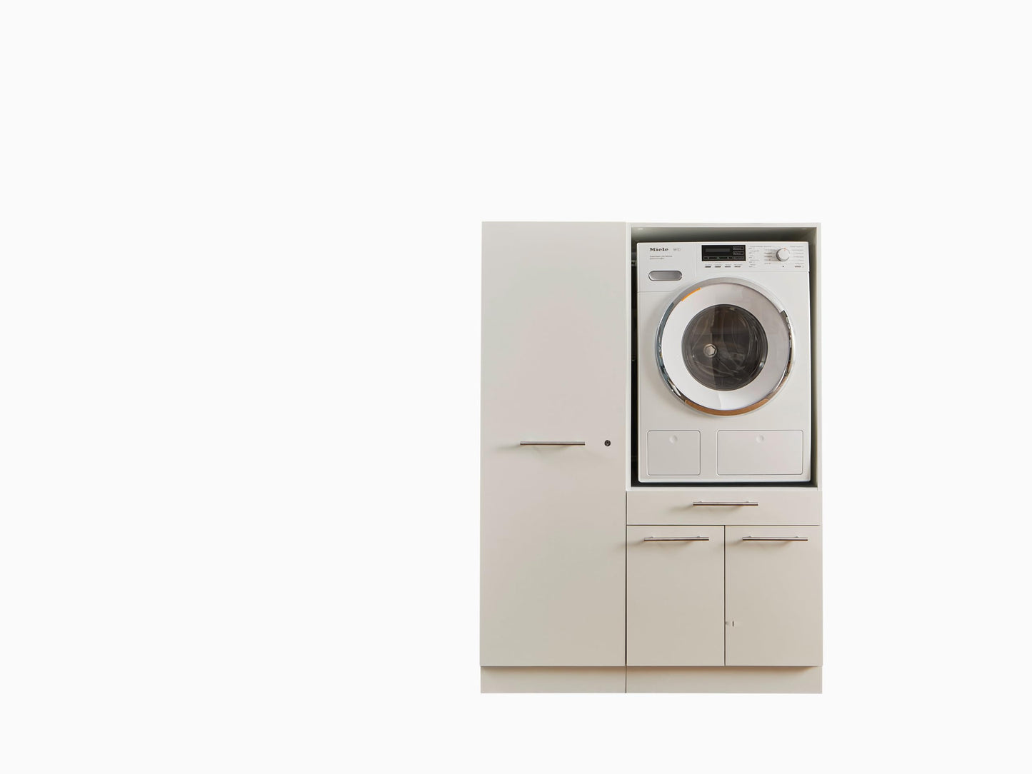 LAUNDREEZY Cabinet Attachment for Washing Machine Cabinet, White, Attachment Cabinet for Additional Storage Space in the Laundry Room, 50 x 38 x 67.5 cm (W x H x D)