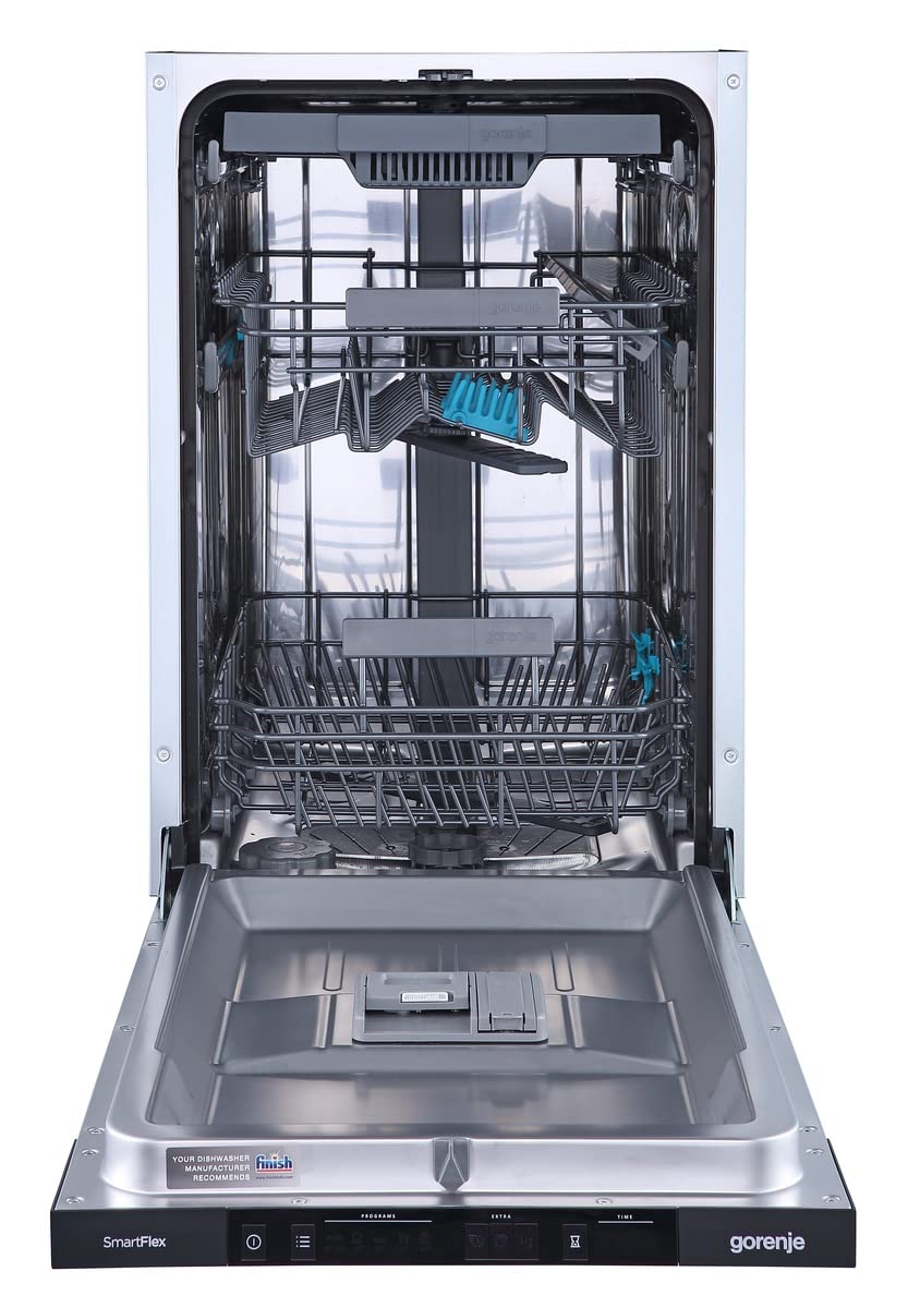 Gorenje GV 520 E10 Fully Integrated Dishwasher, 45 cm, 11 Place Settings, 3 Baskets, 5 Programmes, Height-Adjustable Top Basket, Complete Overflow Protection