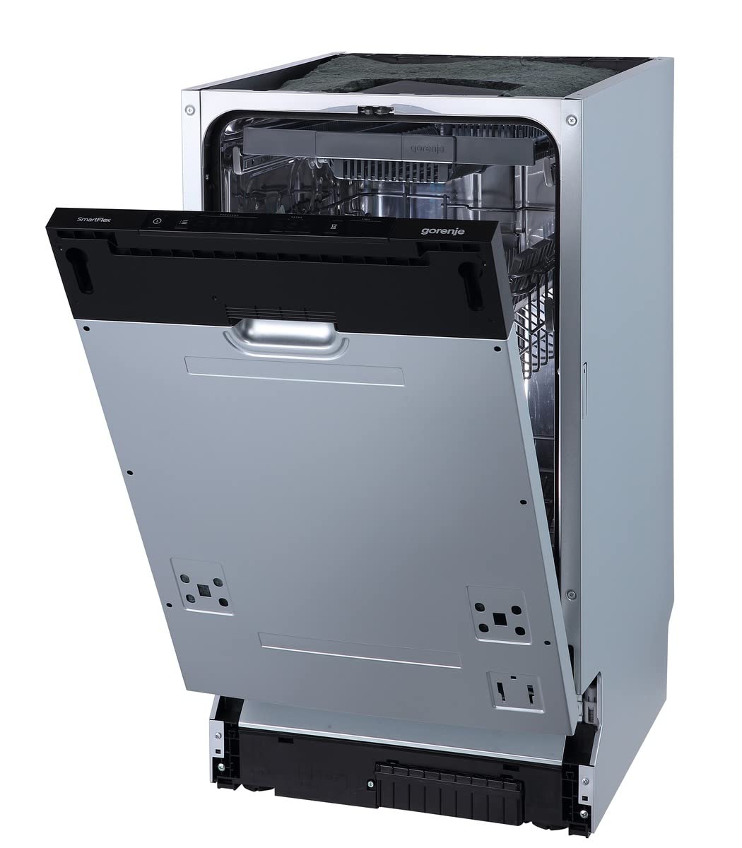 Gorenje GV 520 E10 Fully Integrated Dishwasher, 45 cm, 11 Place Settings, 3 Baskets, 5 Programmes, Height-Adjustable Top Basket, Complete Overflow Protection