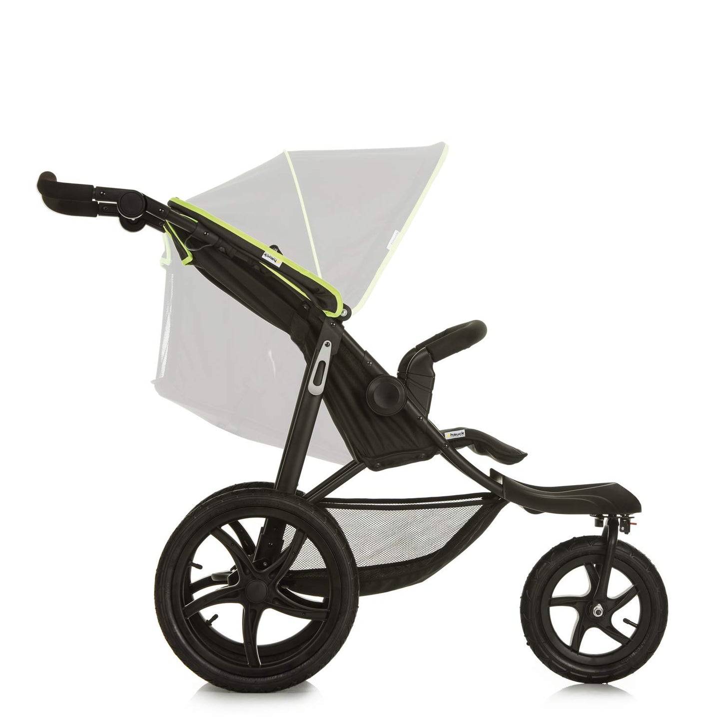 hauck Runner 2, Black - Robust All Terrain Pushchair with Raincover, XL Pneumatic Air Wheels, UPF 50+, Reclining Backrest from Birth up to 22 kg, Height-Adjustable Handle, XL Mesh Window