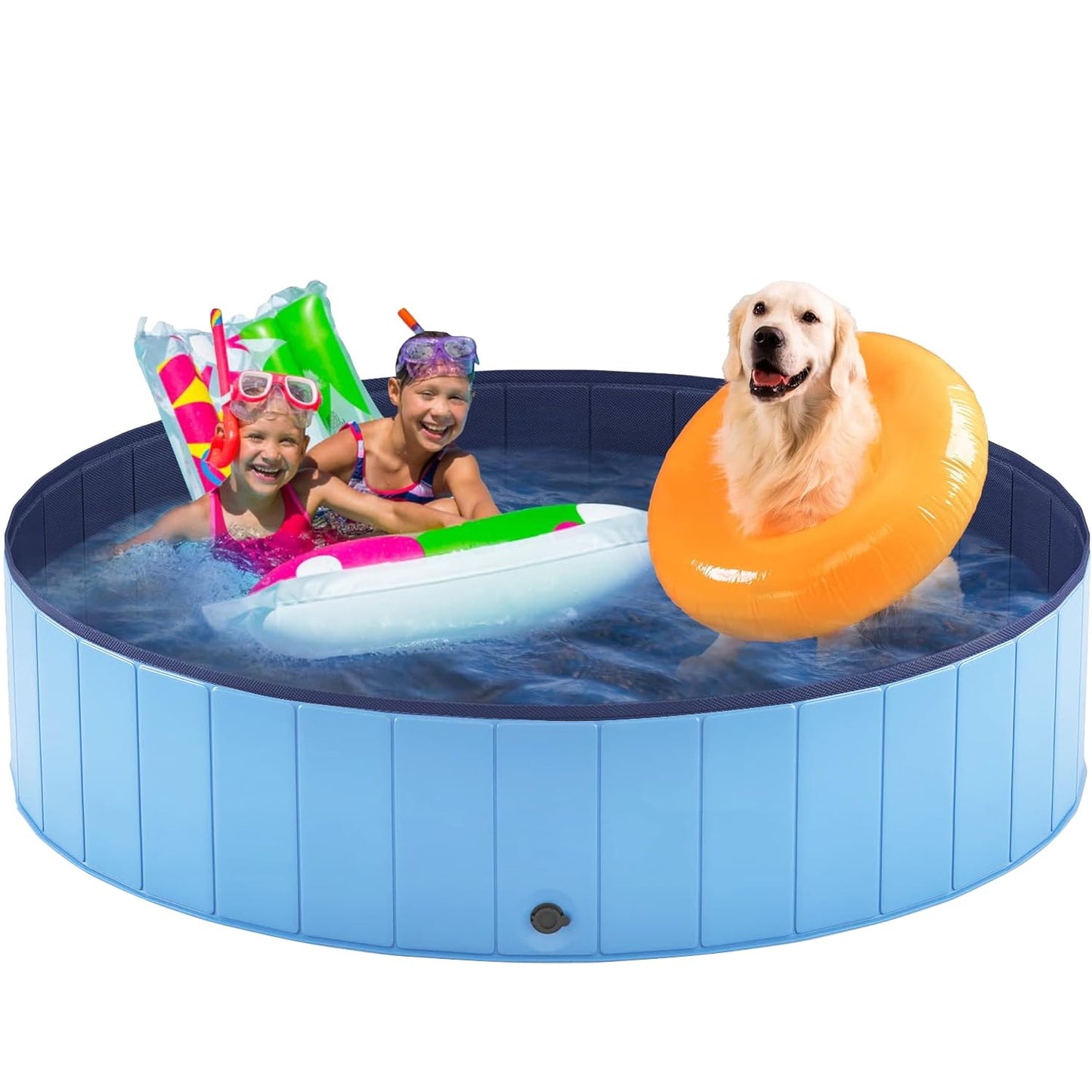 Taeku Hundepool, Haustier Planschbecken Pools für Große Kleine Hunde Stabiler Schwimmbecken Hundebadewanne (Bleu 160 * 30cm)