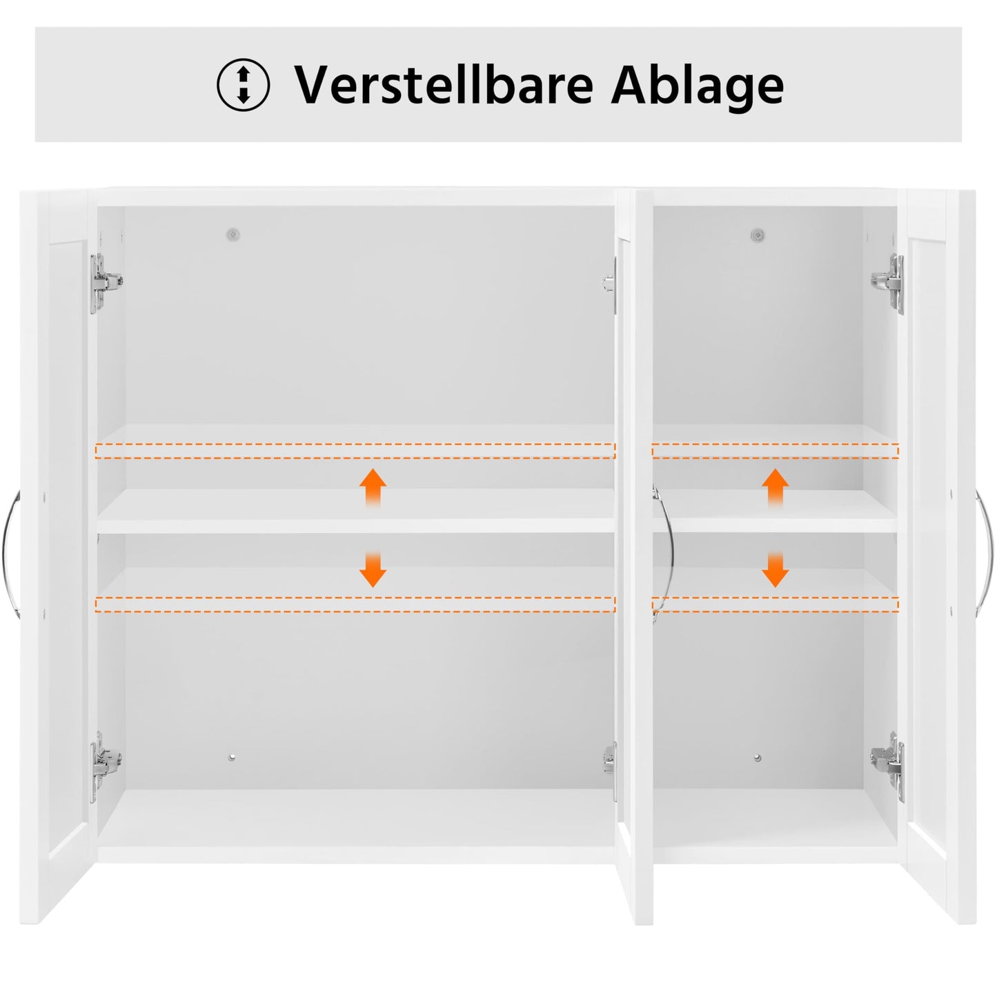 Yaheetech Bathroom Cabinet Wall Cabinet with 3 Doors Bathroom Cabinet Wall Shelf Kitchen Cabinet with Height-Adjustable Shelf for Bathroom Kitchen Laundry Room 75 x 31 x 60 cm