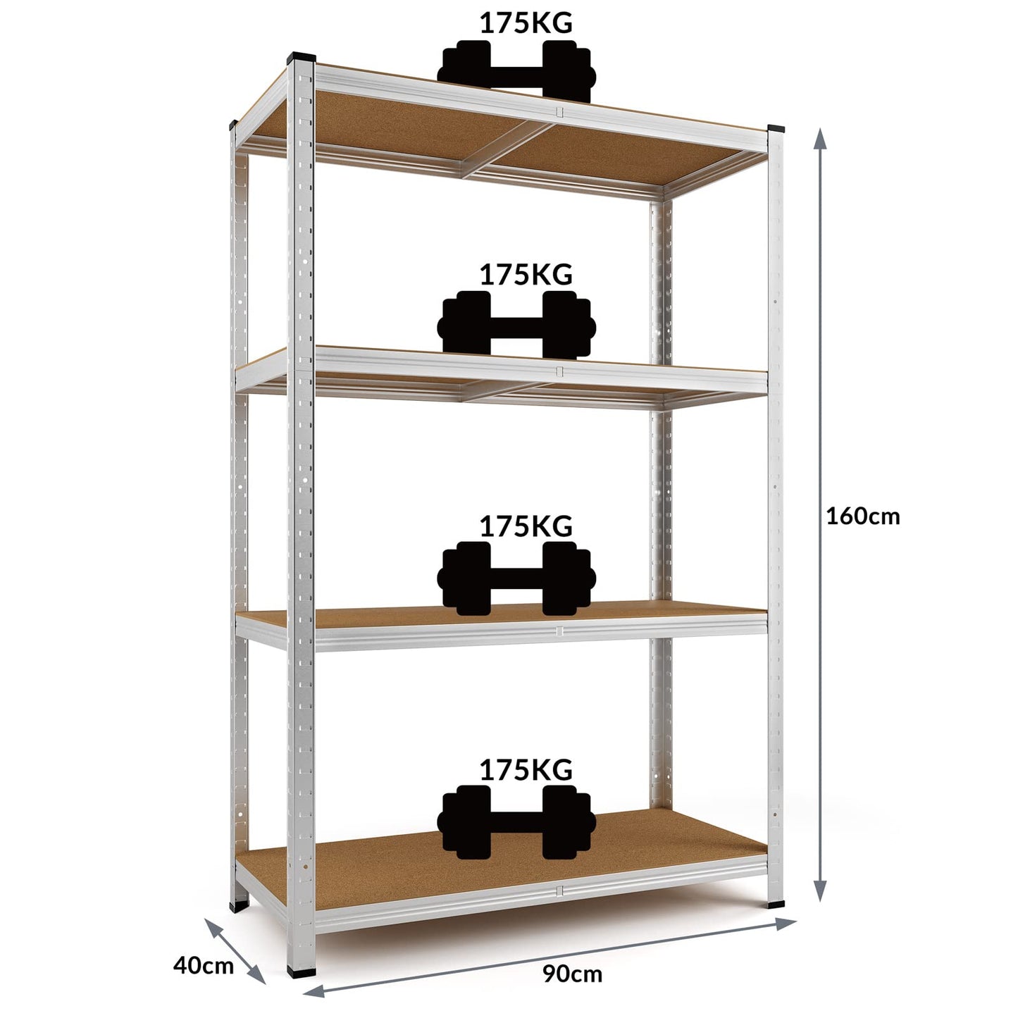 Monzana® 2 x Heavy Duty Shelving Unit 180 x 90 x 40 cm Red 1750 kg 10 MDF Panels Mounting Material Cellar Shelving Storage Shelving Metal Shelf Workshop Shelf