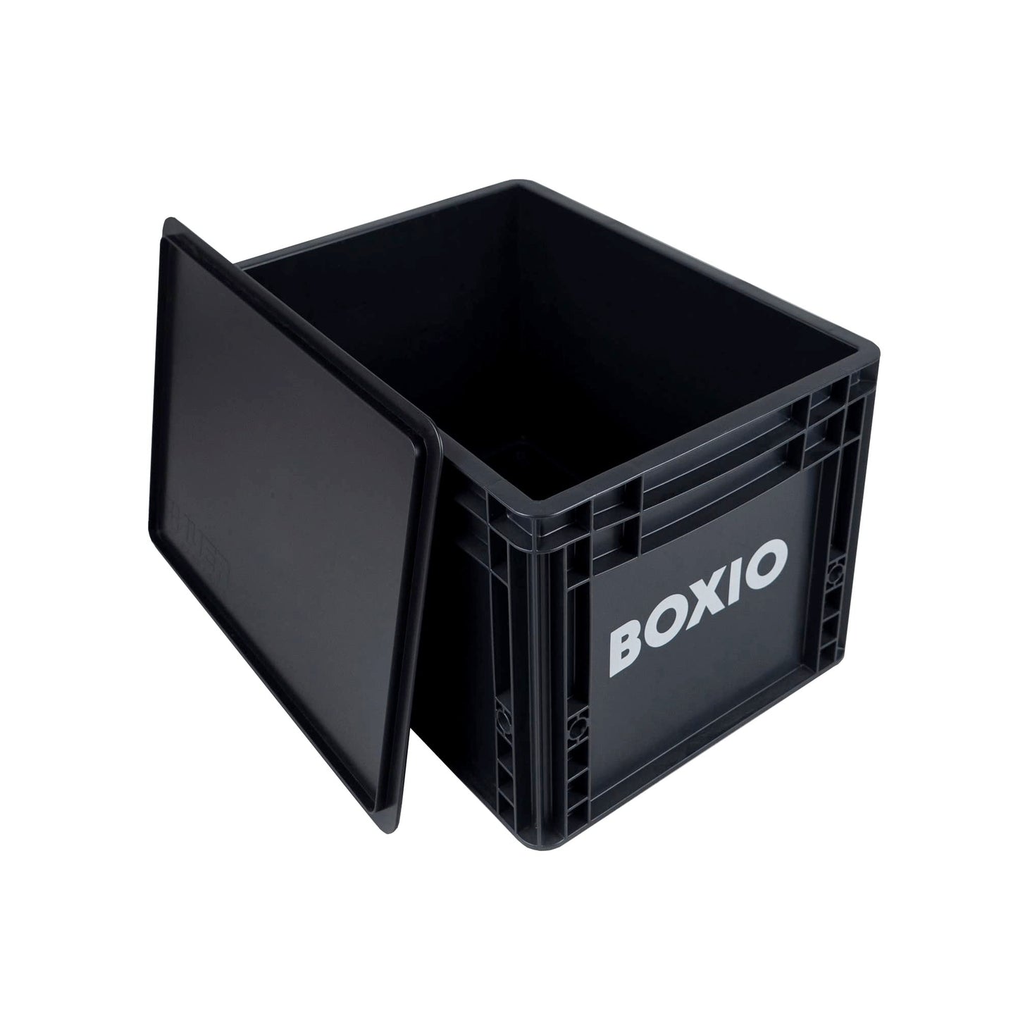 BOXIO Solo: Storage Box with Lid - Eurobox 40 x 30 x 28 cm - Perfect Plastic Box Transport Box Made of Plastic for Camping, Boat, Cellar or Garden - Stackable with Other Euro Boxes