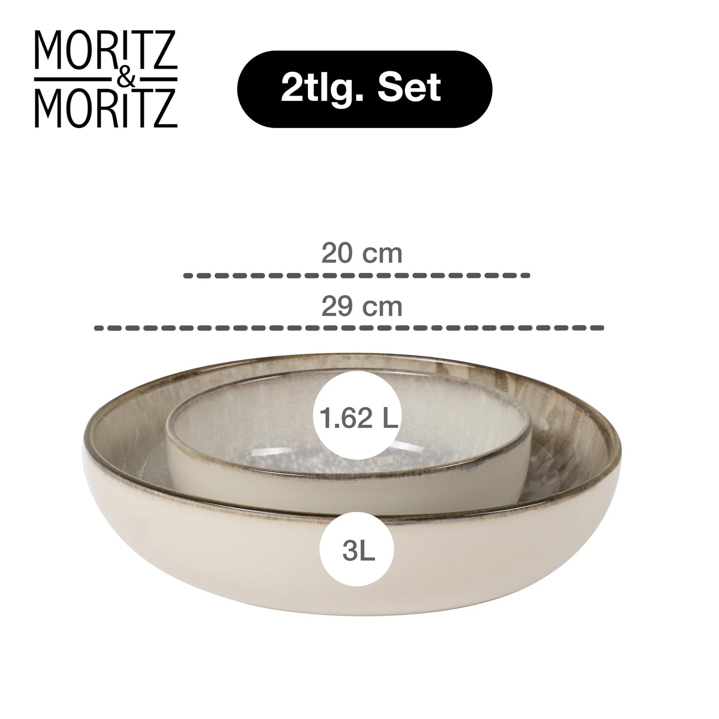 Moritz & Moritz BLOSSOM 18-Piece Crockery Set for 6 People, Elegant Plate Set Made of High-Quality Porcelain with Floral Design, Crockery Set of 6 x Dinner Plates, 6 x Dessert Plates, 6 x Soup Plates