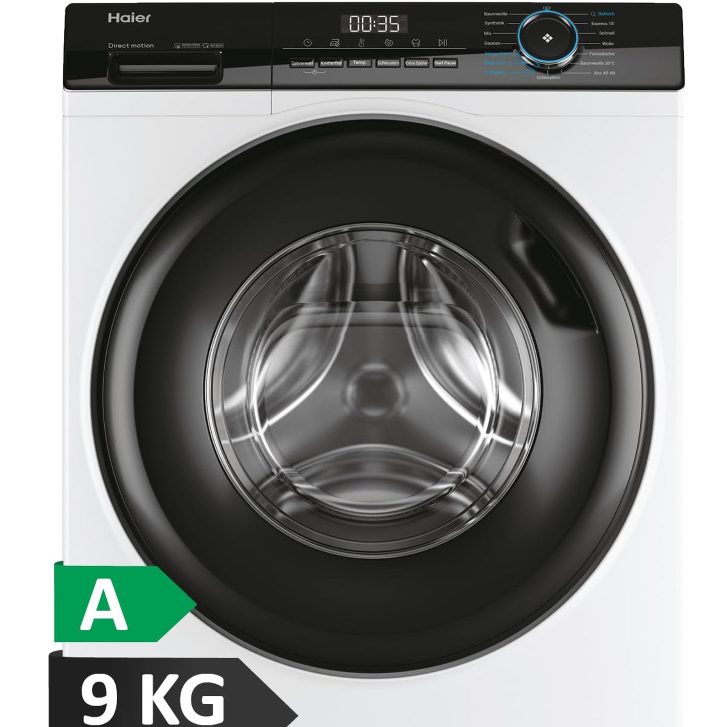 Haier I-Pro Series 5 HW90-B14959U1 Washing Machine, 9 kg, A: Best Efficiency, Direct Motion Motor, Absolutely Quiet, Smart Home, Wi-Fi & hOn App, XL Drum, Refresh Steam Program, ABT