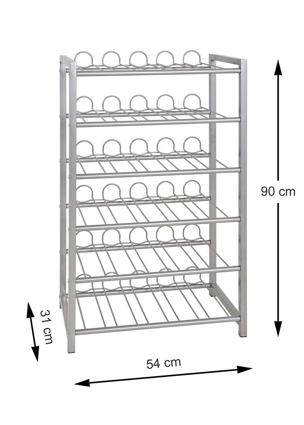 HAKU Furniture Bottle Rack, 72 x 34 x 22 cm, Aluminium
