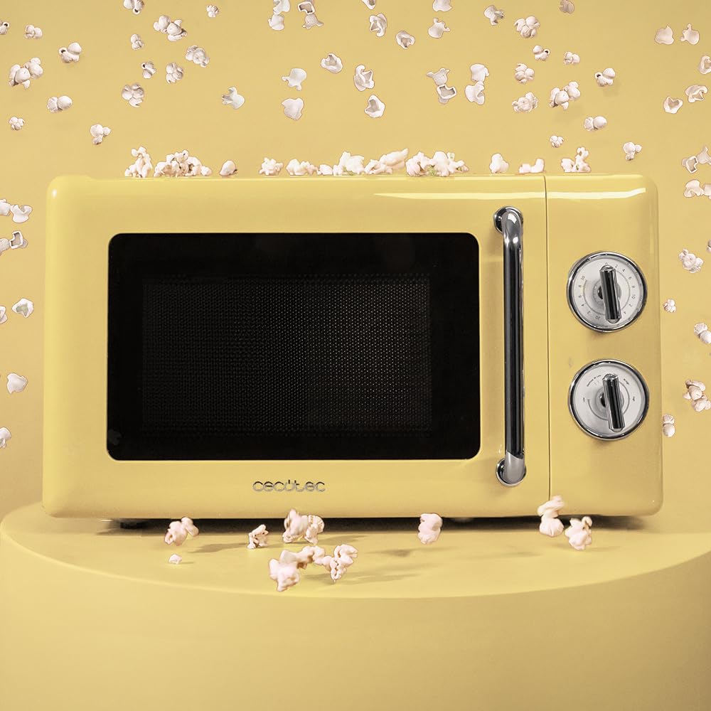 Cecotec Proclean 5110 20L Retro Beige 700W 5 Level Digital Microwave with Grill - 60 Minutes Timer - 8 Programmes and Defrost Mode - Vintage Beige