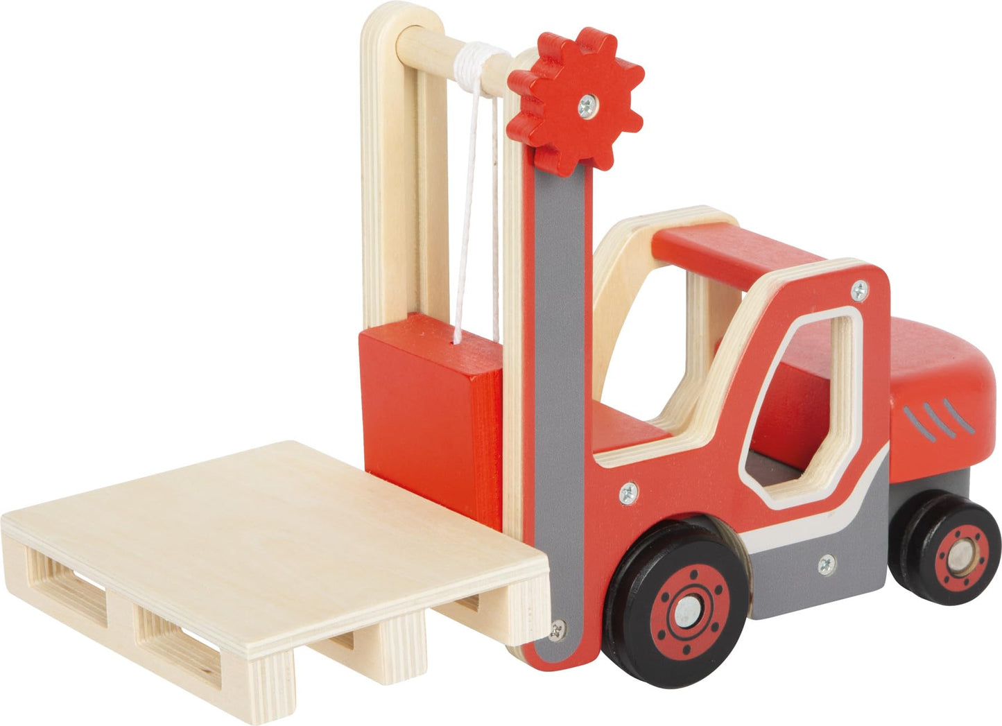 small foot Crane Truck with Wooden Pallet, Toy Vehicle for Children, with 360° Rotating Crane and Accessories, from 2 Years, 12639