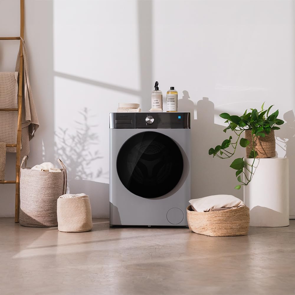 Cecotec Frontlader-Waschmaschine 10 kg Bolero DressCode 10800 Inverter Steel A, 1400 U/min, 16 Prog, Energieeffizienzklasse A, Inverter Plus Motor, SteamMax, Intelligentes Waschen und Ladungsdetektor