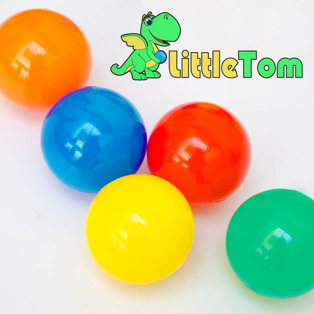 LittleTom Bälle für Bällebad - 6cm Plastik Bälle Kinder Spielbälle - Babyball zum Greifen - Plastikbälle für Bällchenbad Hüpfburg Bällepool Baby Spielzeug Set für Trampolin Spielzelt Laufstall