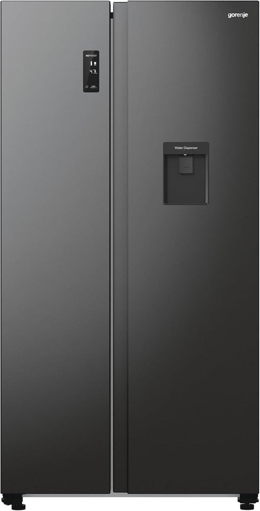 Gorenje NRR 9185 EABXLWD Side by Side Kühl-Gefrierkombination, Made in Europe, EEK E, NoFrostPlus, Inverter-Kompressor, Crisp Zone, ConvertActive Zone, FastFreeze, 178,6 cm, schwarz