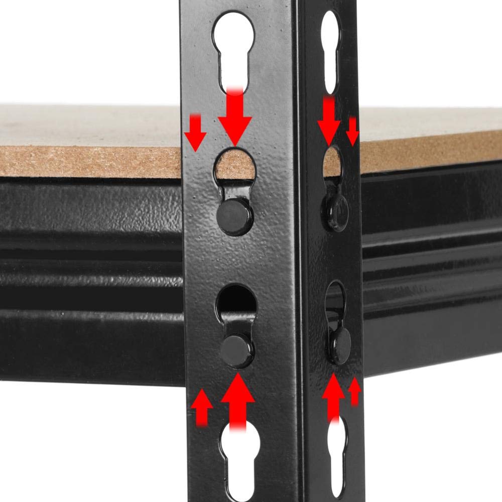 Yaheetech Storage Shelf Heavy-Duty Shelving 150 x 70 x 30 cm 5 MDF Shelves Workshop Shelving Unit 750 kg