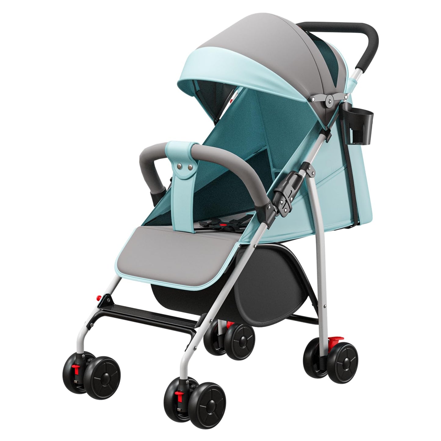 Kindersportwagen,Zusammenklappbarer Kinderwagen,leicht modern klein Buggy mit Liegeposition,Liegefunktion,Ultraleicht (nur 4.5 kg),ideal für Reisen,bis 60 kg (Blau, 45 x 67 x 100cm)