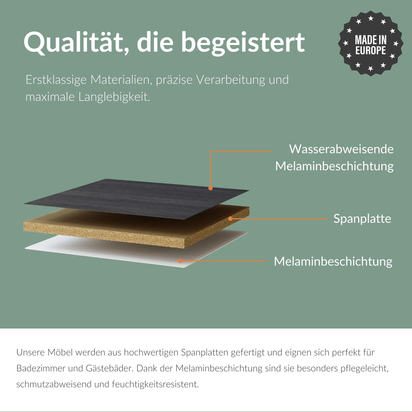 Planetmöbel EDA 80 cm Vanity Unit, Vanity Unit, Bathroom Cabinet for Guest Toilet and Bathroom, Anthracite/Gold Oak