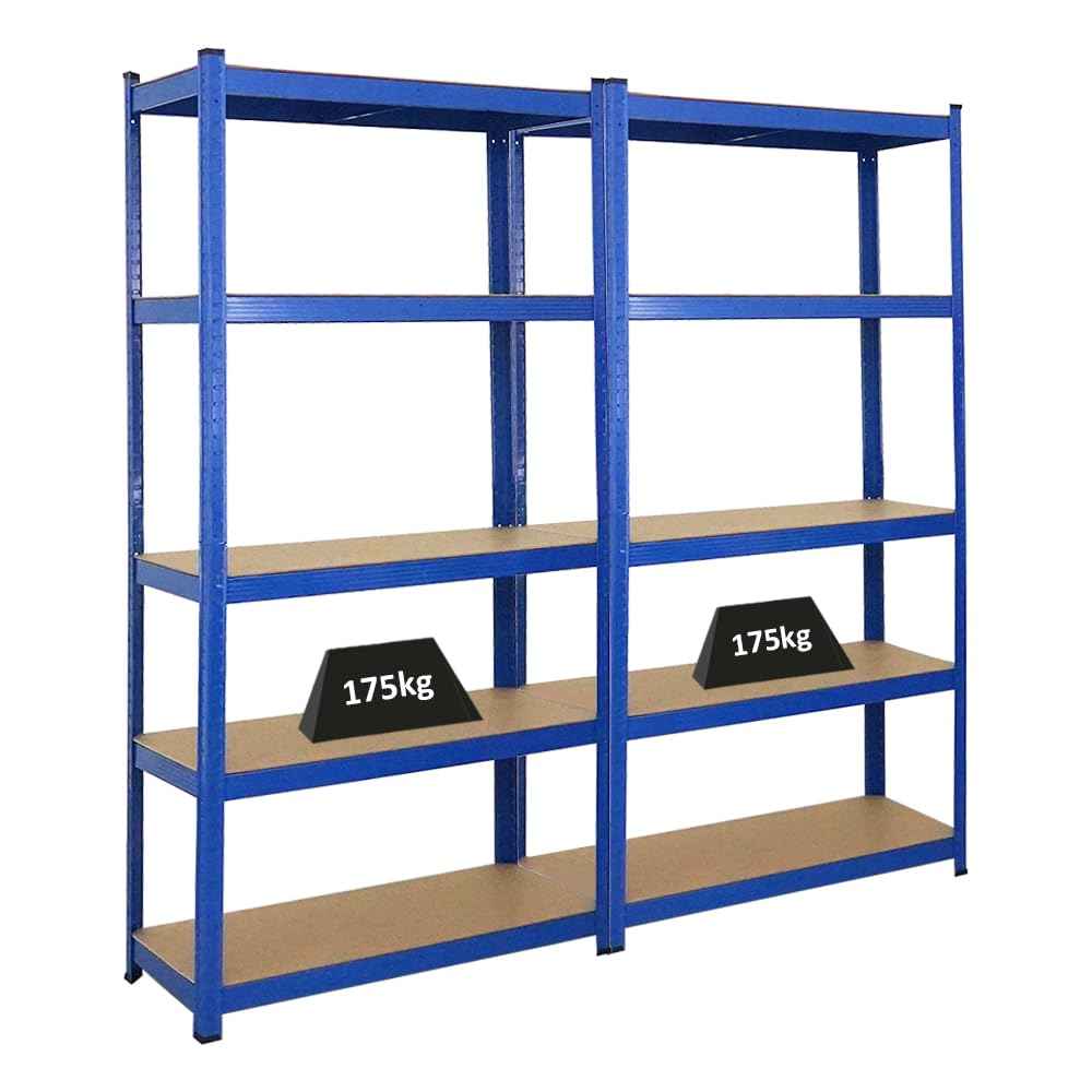 PROREGAL Gorilla Heavy Duty Shelving Unit H x W x D 180 x 90 x 40 cm Shelf Load 175 kg Galvanised Garage Shelving Basement Shelf Workshop Shelving Storage Shelving Boltless Shelving Unit