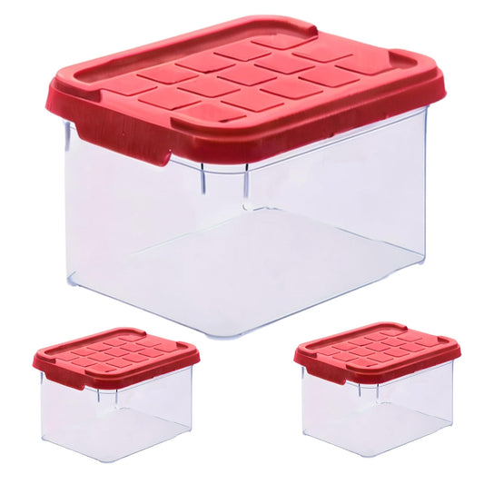 ARTECSIS 2 x Plastic Storage Boxes M, 15 L - 40 x 29 x 21 cm, Storage Box with Lid, Euro Box, Stackable