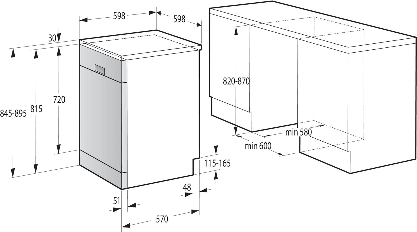 Gorenje GS643C90W Dishwasher/Freestanding/60 Width/16 Place Settings/6 Programmes/TotalDry/Total AquaStop/MultiClack/FlexUse/Intensive Programme/Crystal Glass/Energy Efficiency: C/Dimensions (H x W x