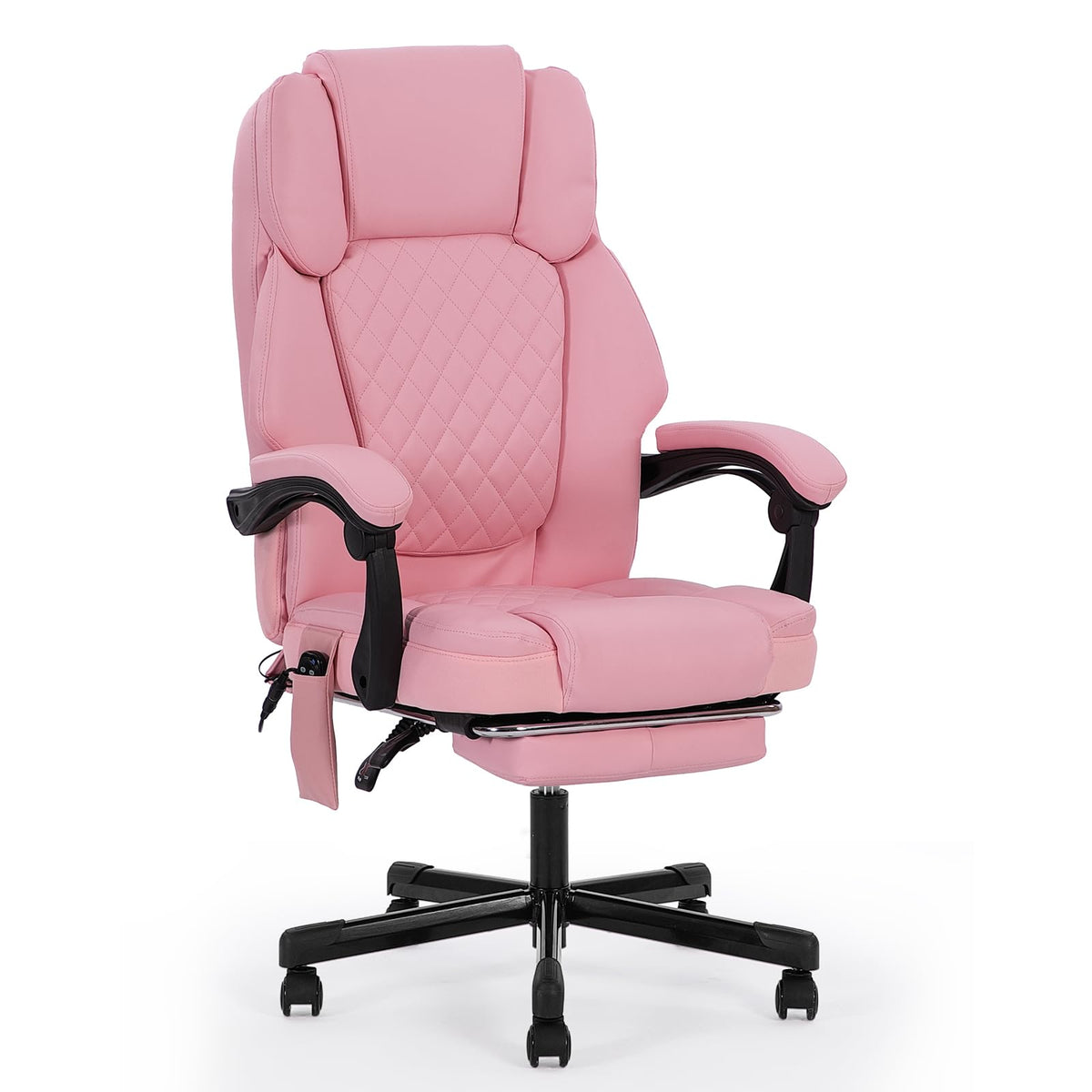 Ergonomic Office Chair, Massage and Heat Chair, Swivel Chair with Footrest, Furniture for Study, PC Chair, Executive Chair, Fabric (Grey)