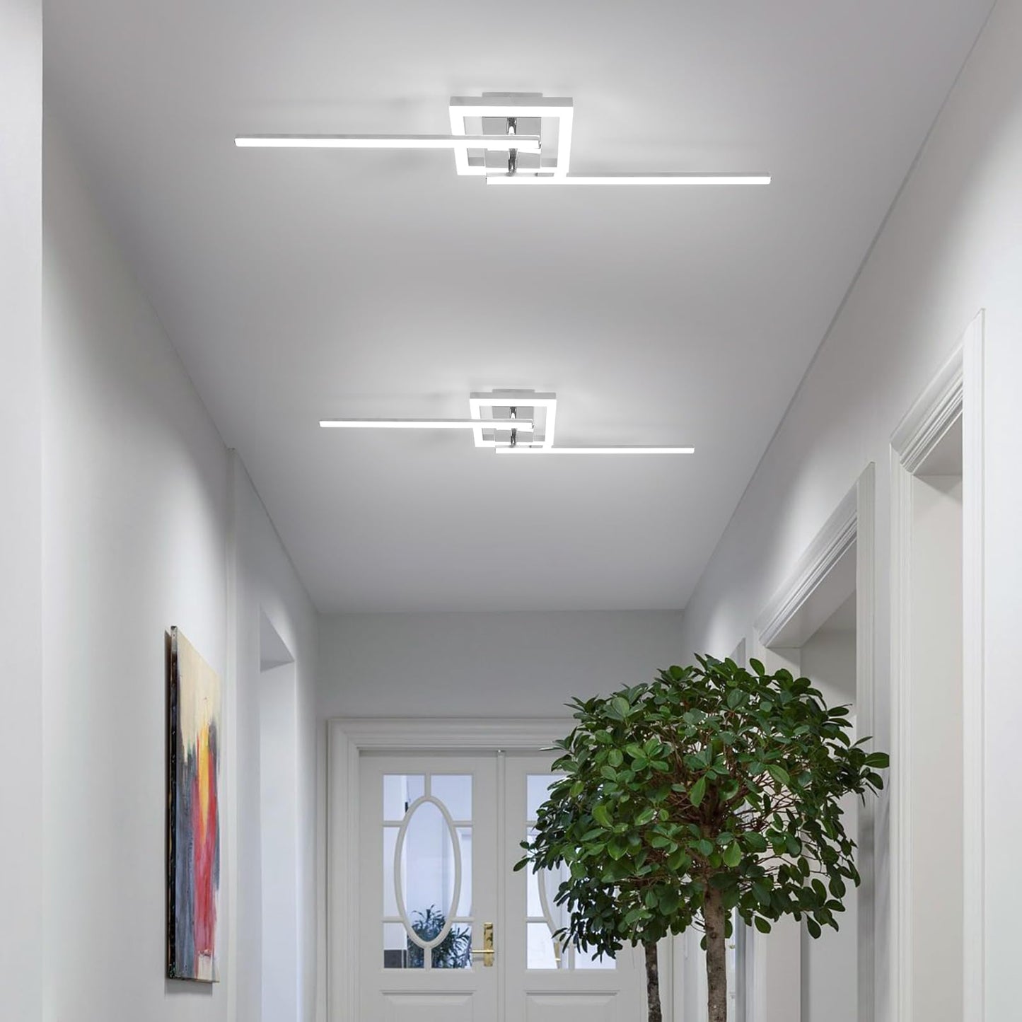 LED Ceiling Light, Kitchen Ceiling Light, Bedroom, 18 W 1620 LM Ceiling Light Living Room, 6500 K Cold White, 3 LEDs, Suitable for Bedroom, Dining Table, Hallway Lamp Ceiling, Balcony, Diameter 54 cm