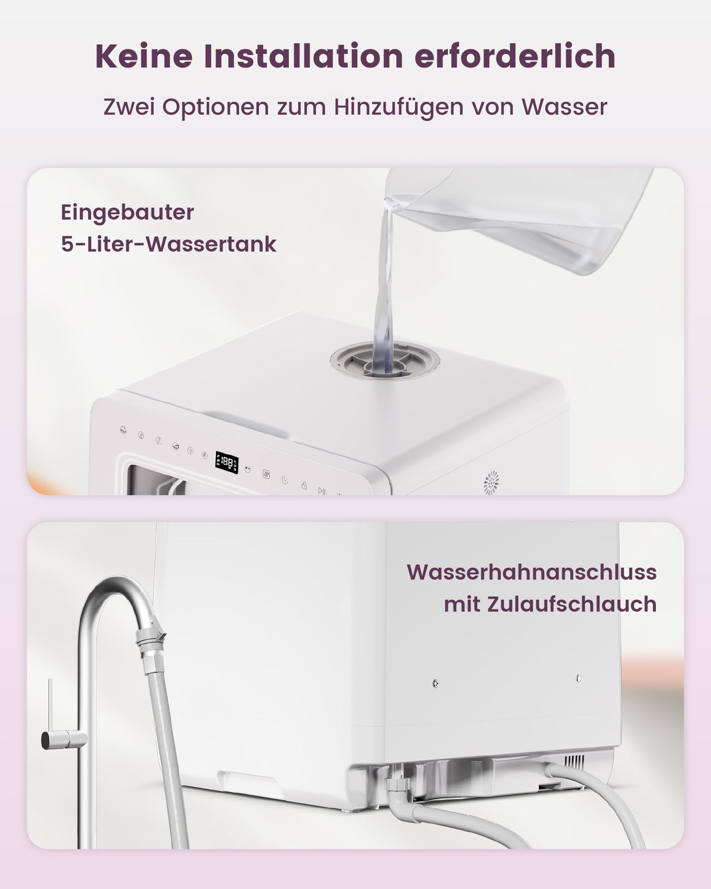 HAVA Dishwasher with Water Softener and Increased Energy Efficiency, Dishwasher with 8 Programmes, Child Lock & Delayed Start, No Installation Required