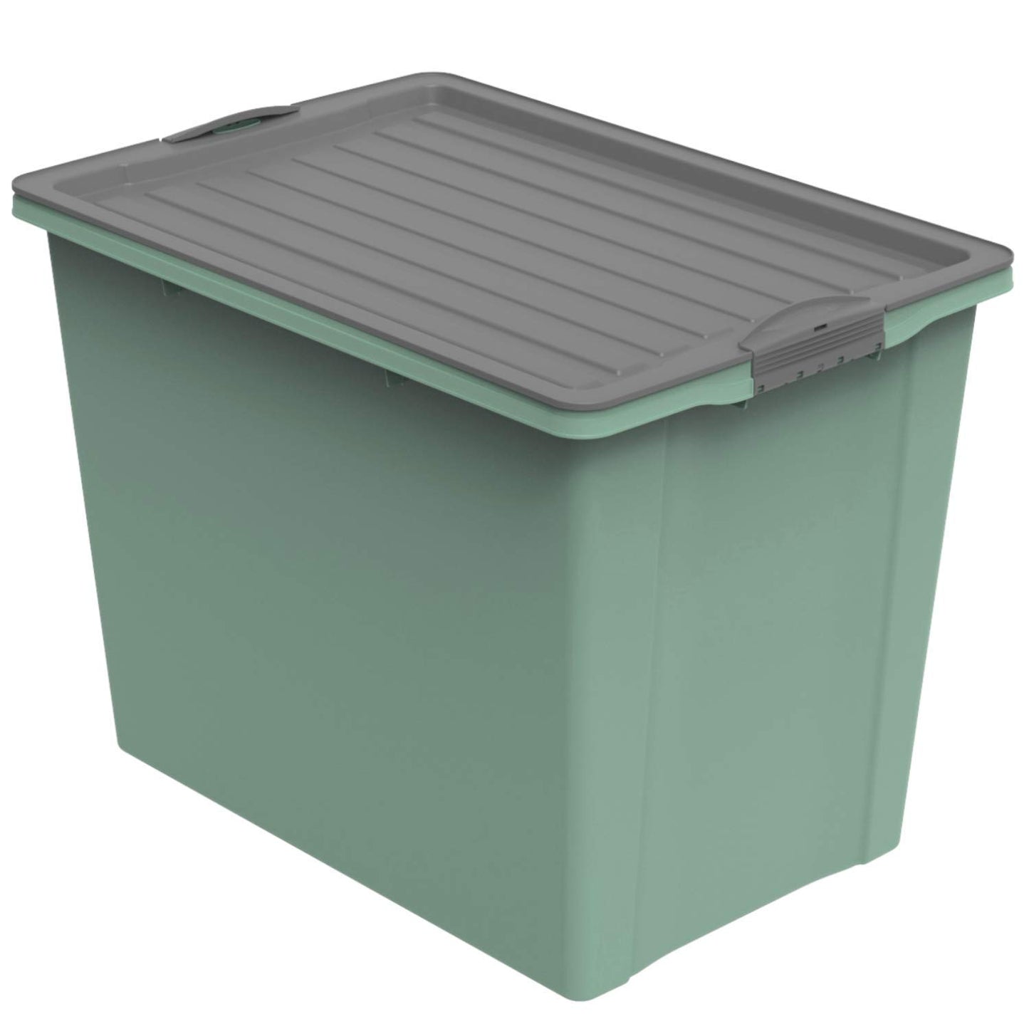 Rotho Compact Storage Box 70 L with Lid and Wheels, Plastic (PP Recycled), BPA-Free, Cappuccino/Anthracite, A3/70 L (57.0 x 39.5 x 43.5 cm)