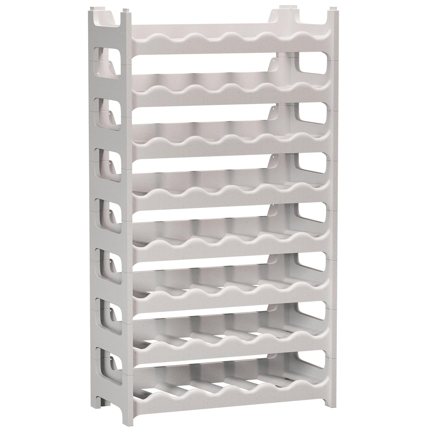 Artecsis Stackable Plastic Wine Rack for 48 Bottles, Sturdy Catering Quality Bottle Rack, Modular Expandable, Black