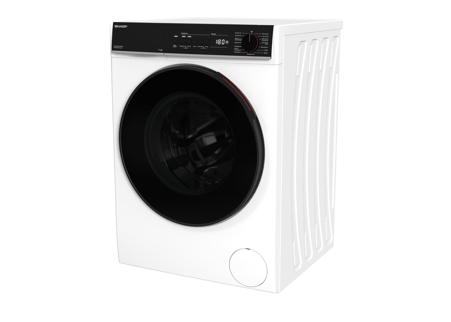 Sharp ES-WNFB214CWDA-DE Washing Machine, 12 kg, Energy Class A, 1400 rpm, Inverter Motor, AquaStop, WiFi App Control, Steam Function, Quick Wash, White