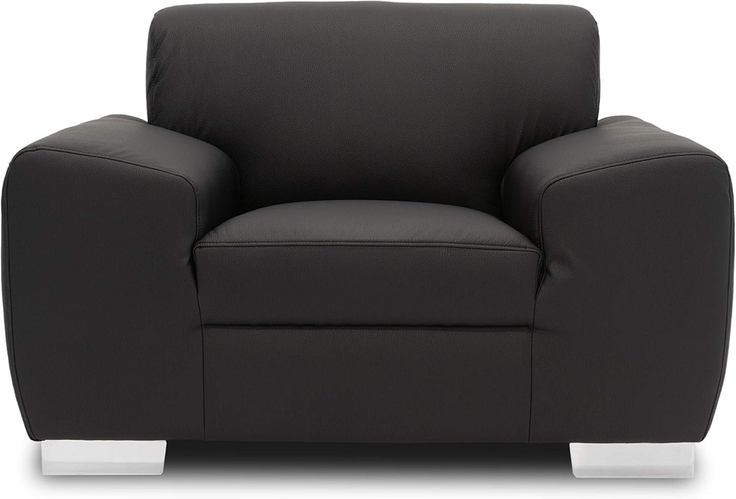 Domo Collection Ricardo Sofa, 3-Seater Couch, Set in Faux Leather, Black, 220 x 89 x 81 cm